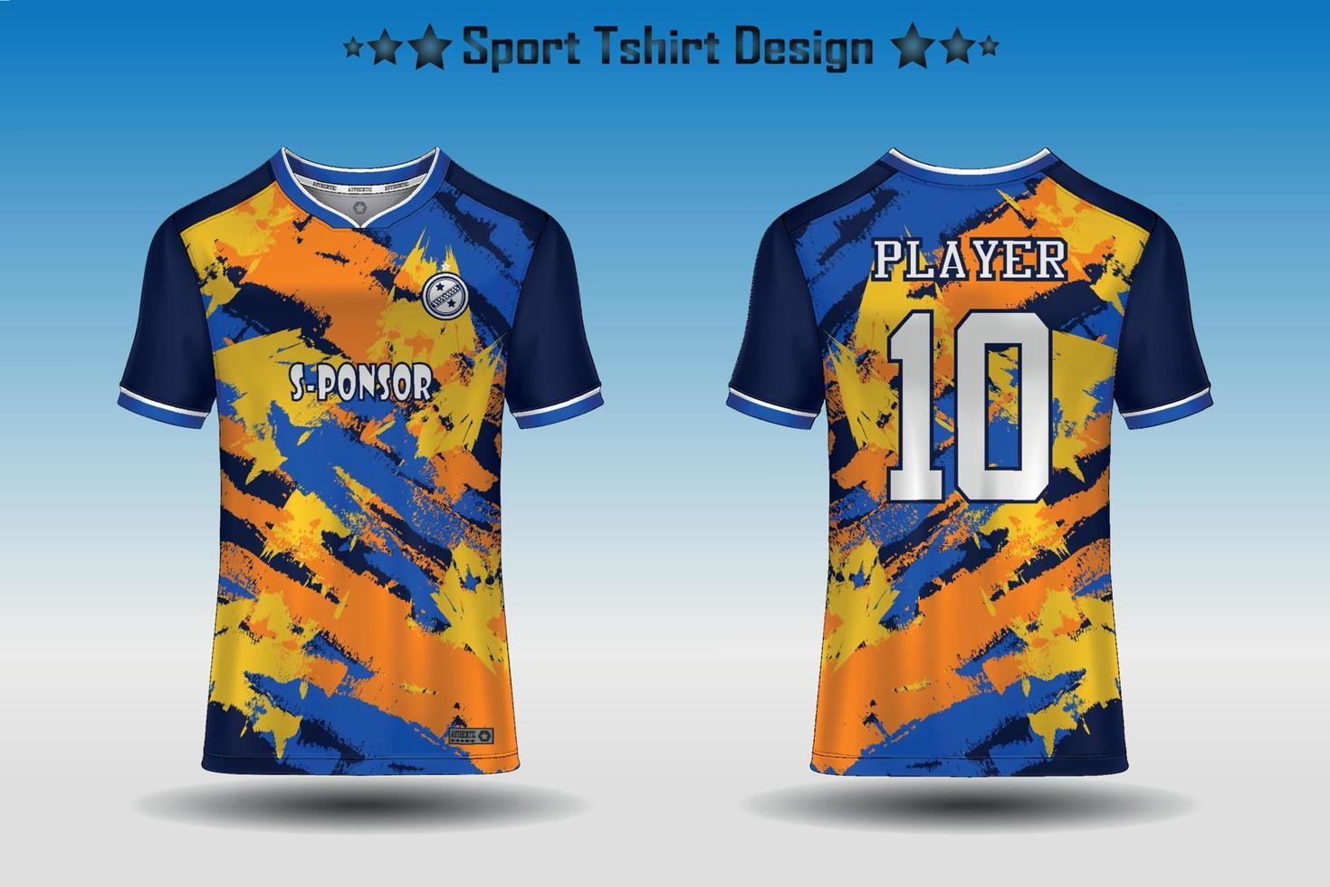 maquette de maillot de football conception de maillot de football sublimation collection de conception de t-shirt de sport pour la course, le cyclisme, les jeux, le motocross vecteur