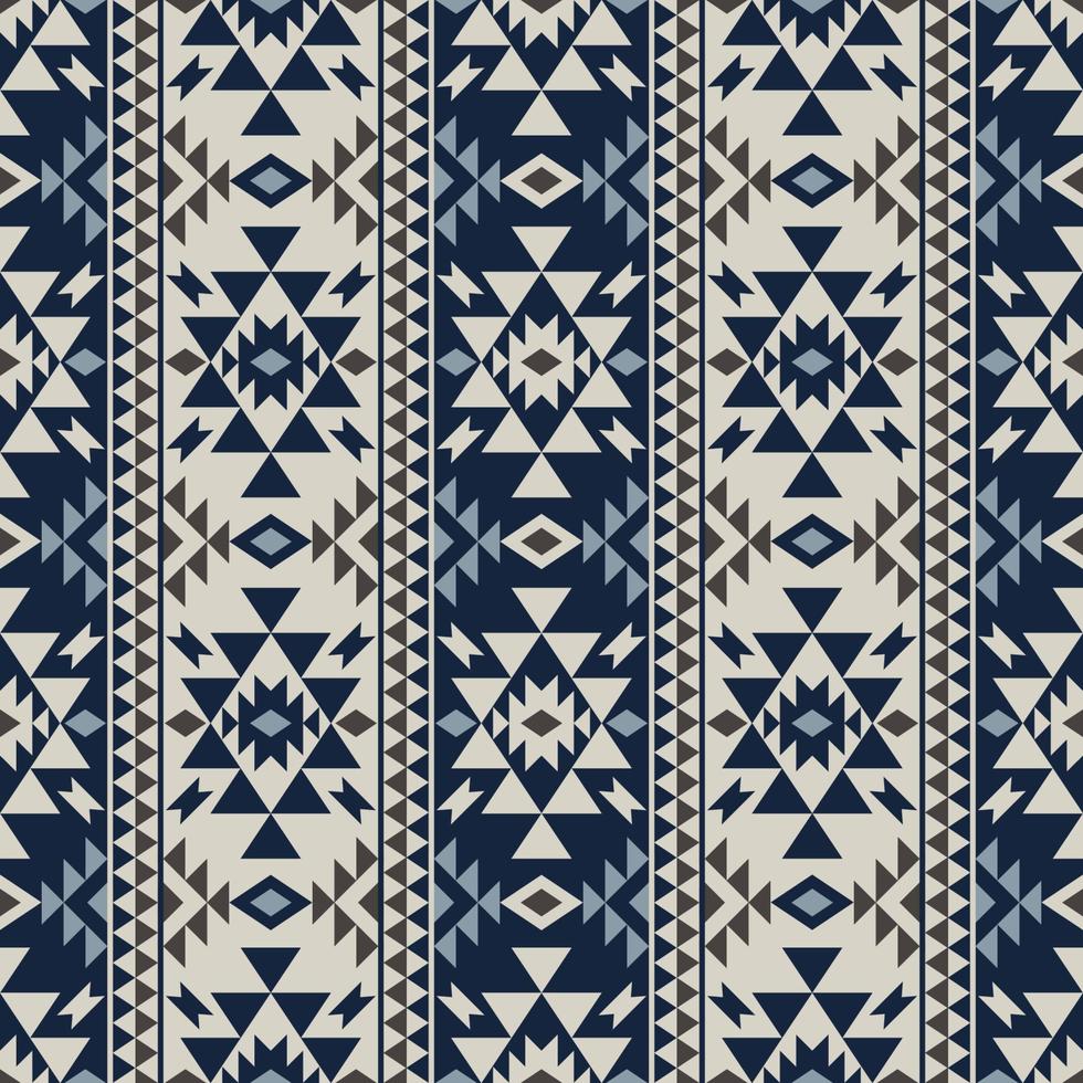 motif de rayures géométriques ethniques. rayures géométriques aztèques ethniques couleur bleue sans soudure de fond. utiliser pour le tissu, le textile, les éléments de décoration intérieure ethnique, le rembourrage, l'emballage. vecteur