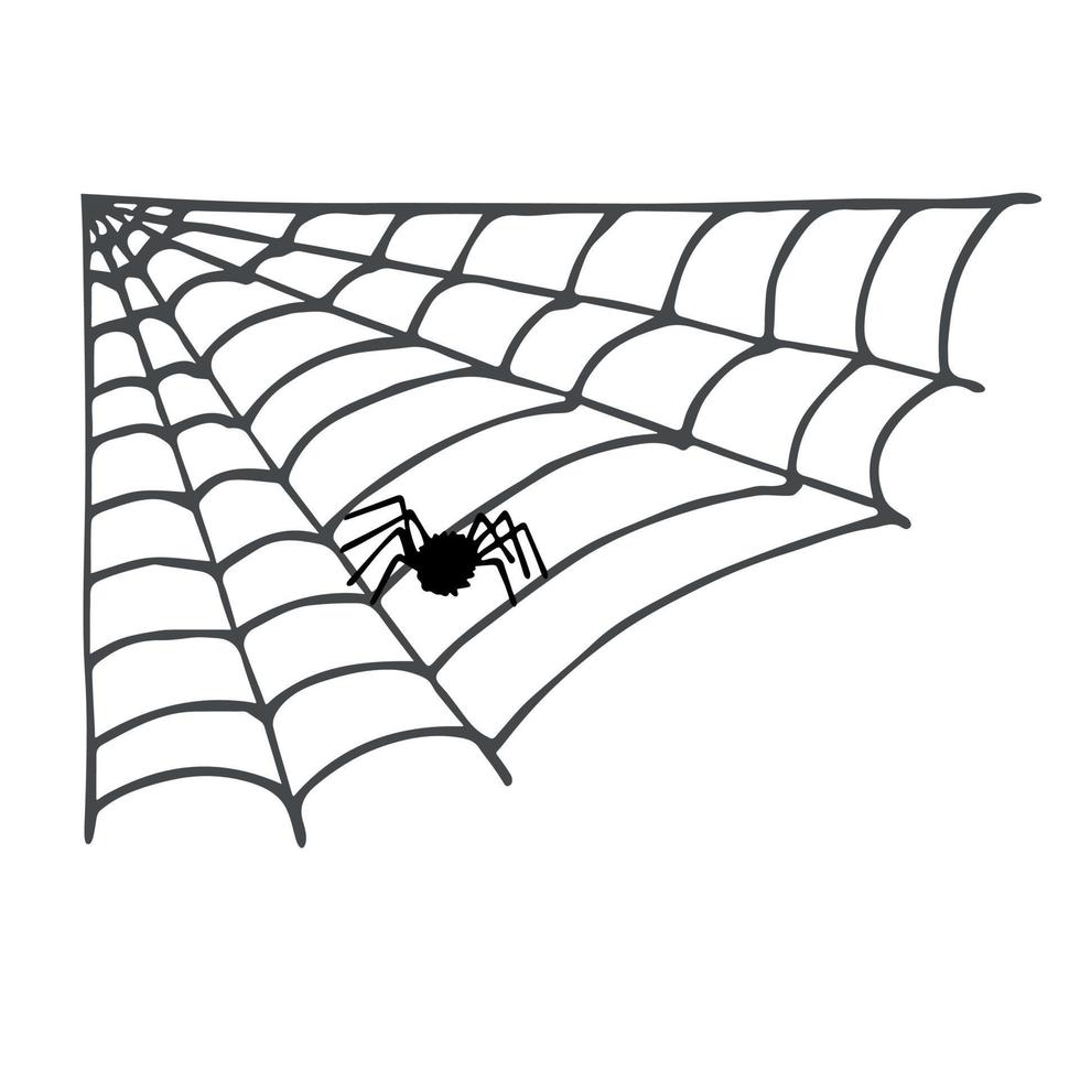 illustration de toile d'araignée dessinée à la main simple. joli clipart gossamer. doodle halloween pour l'impression, le web, la conception, la décoration, le logo vecteur