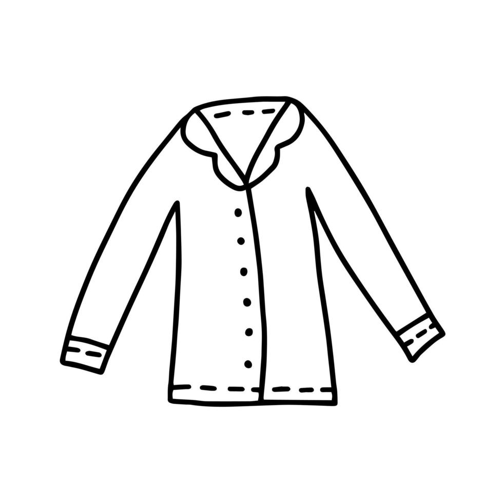 illustration vectorielle de doodle pyjamas. pyjama de couchage doodle dessiné à la main vecteur