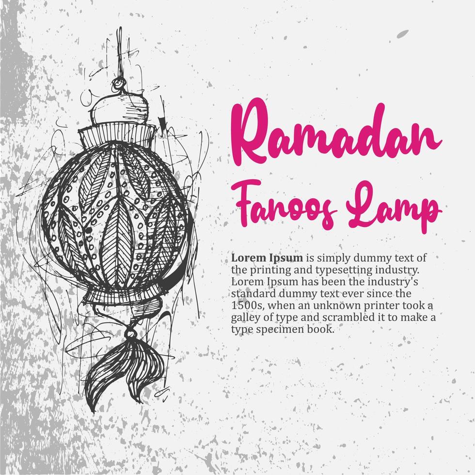 ramadan fanoos lampe lanterne dessin à la main lignes chaotiques créatives doodle vecteur