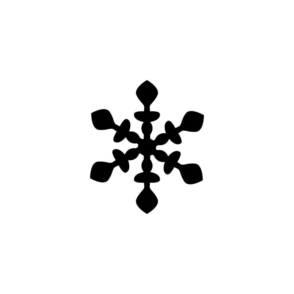 flocons de neige d'hiver icônes de silhouette isolées noires sur fond blanc vecteur
