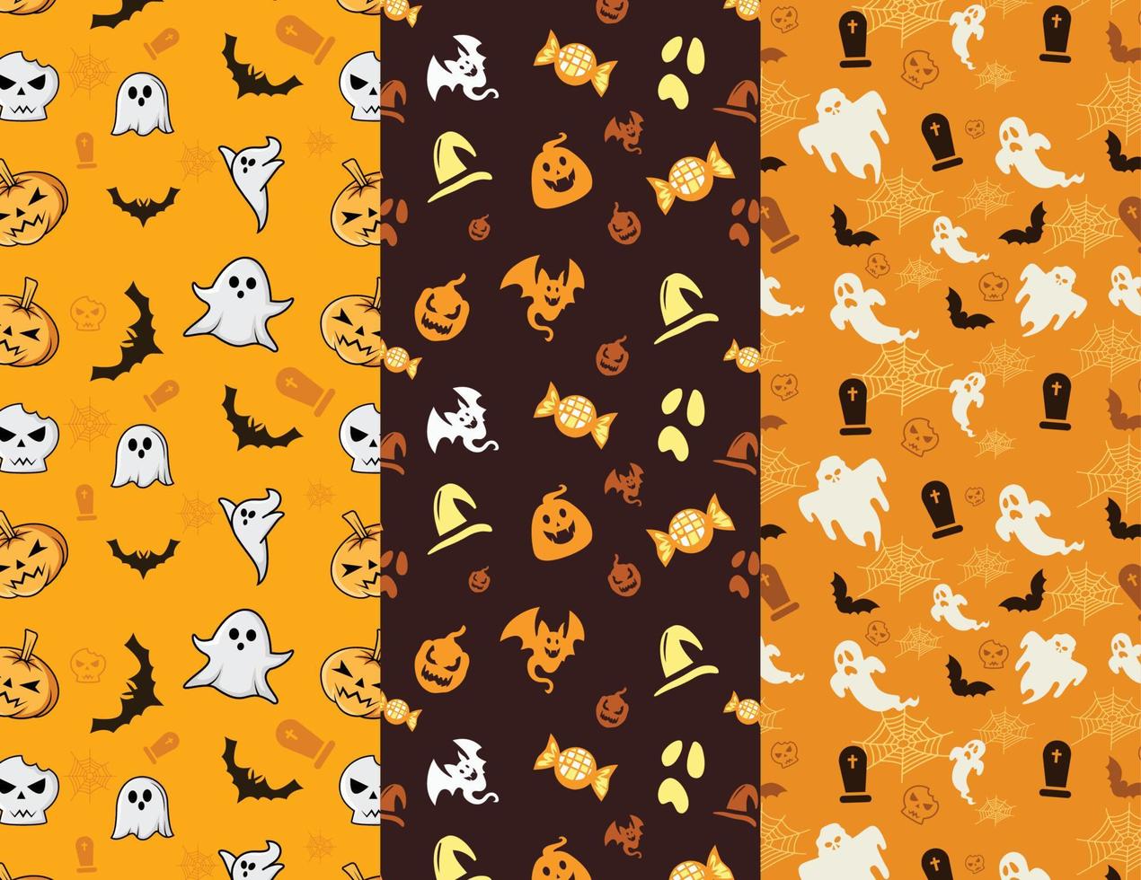 collection de motifs halloween illustration plate pour nouveau modèle vecteur