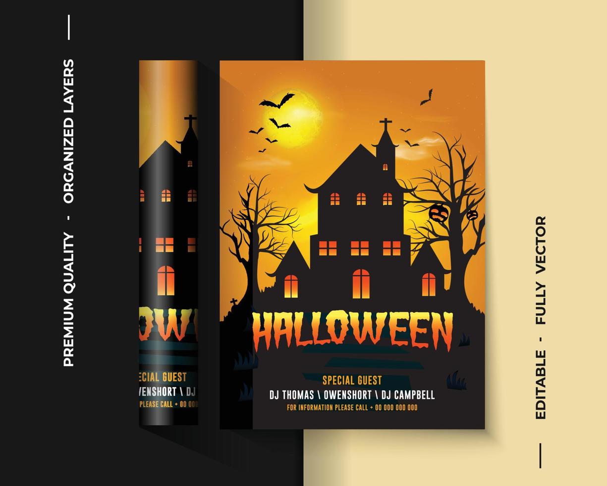 conception de flyer de vecteur pour le festival traditionnel d'halloween