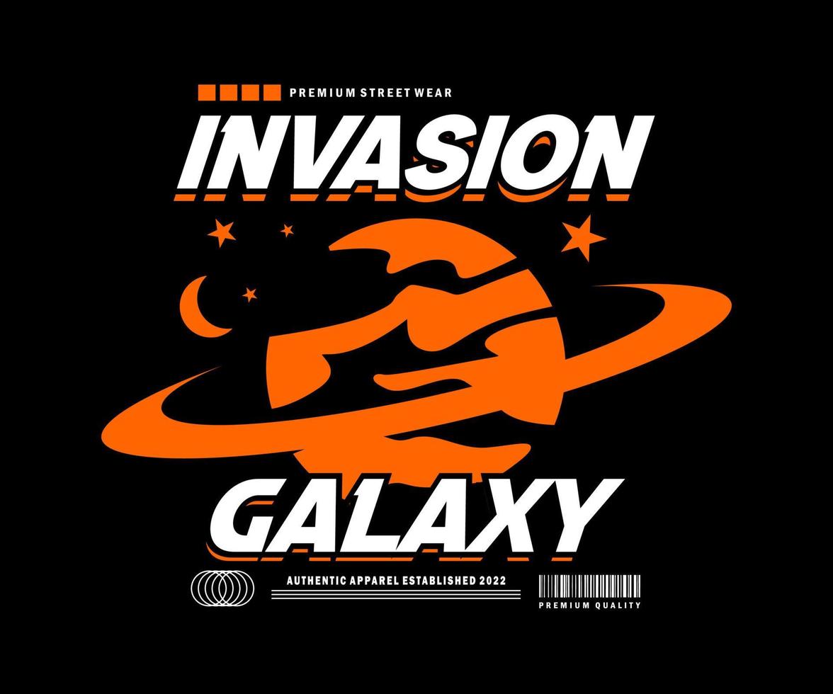 invasion galaxie style de rue simple design vintage mode vecteur