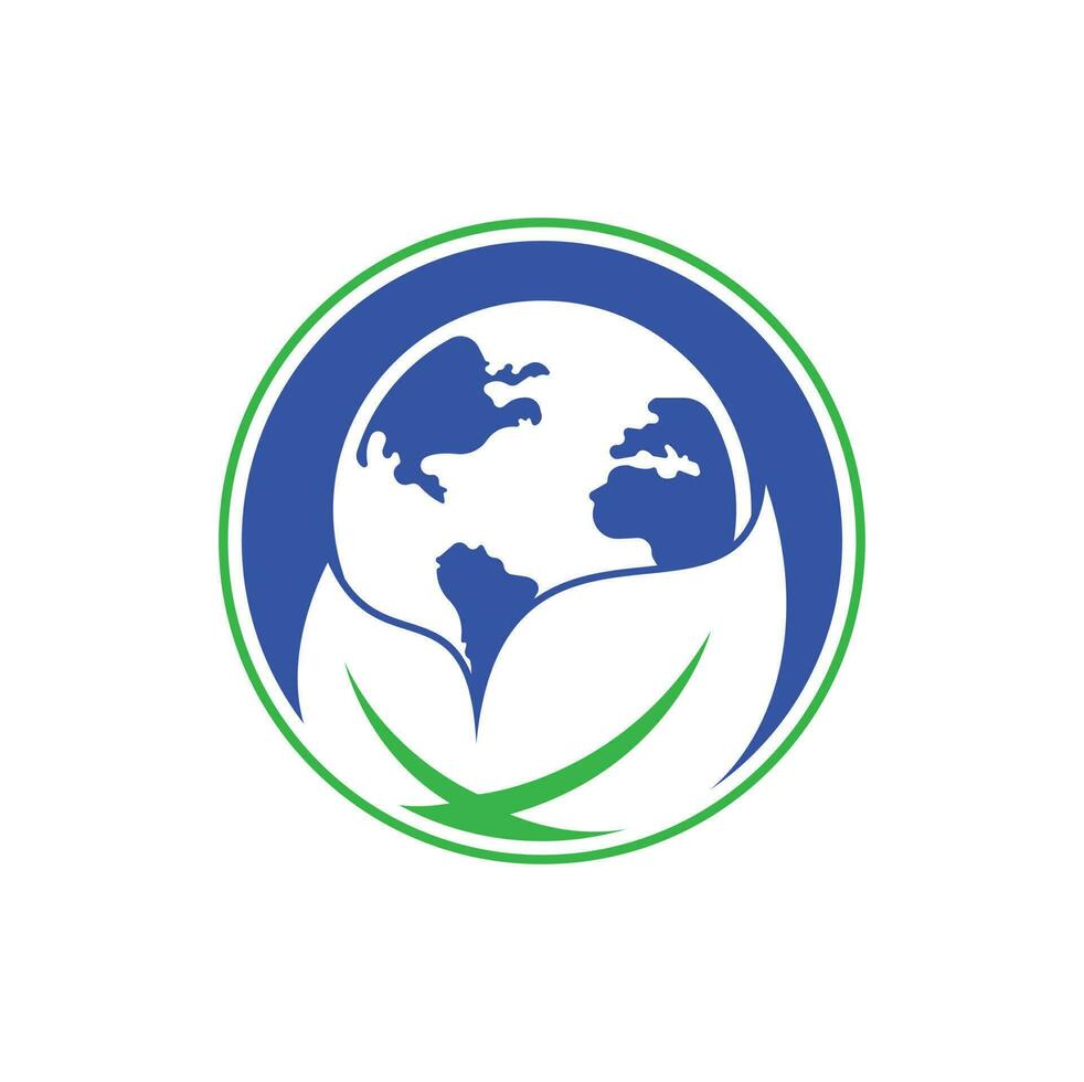 globe feuille logo icône vecteur. combinaison de logo terre et feuille. planète et symbole ou icône écologique vecteur
