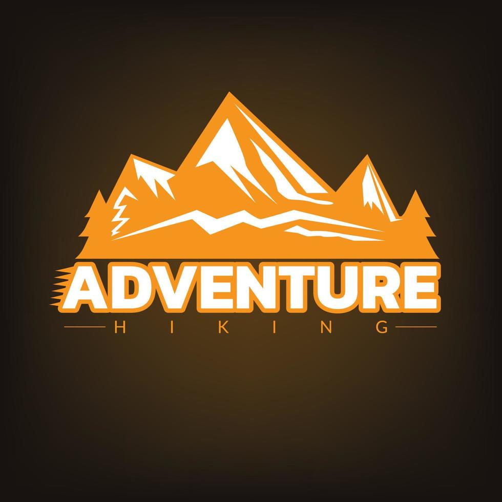 concept de logo de randonnée aventure. modèle de logo d'aventure vecteur