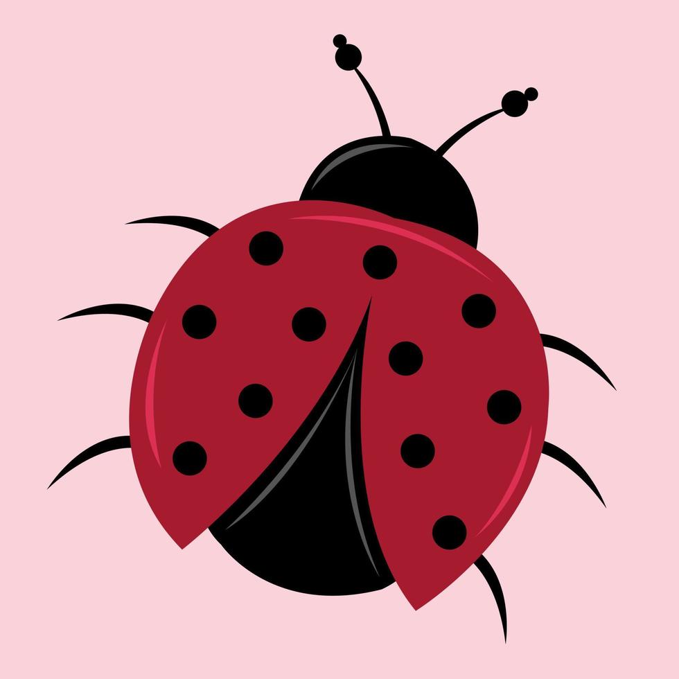 illustration vectorielle de coccinelle mignonne pour la conception graphique et l'élément décoratif vecteur