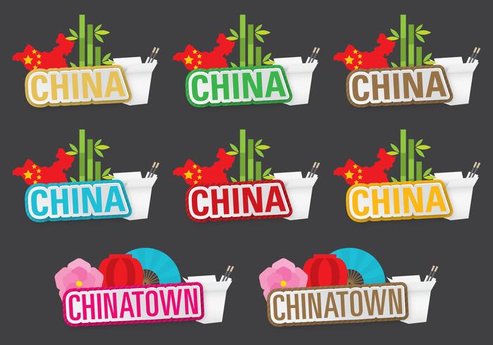 Titres de Chine et de Chinatown vecteur