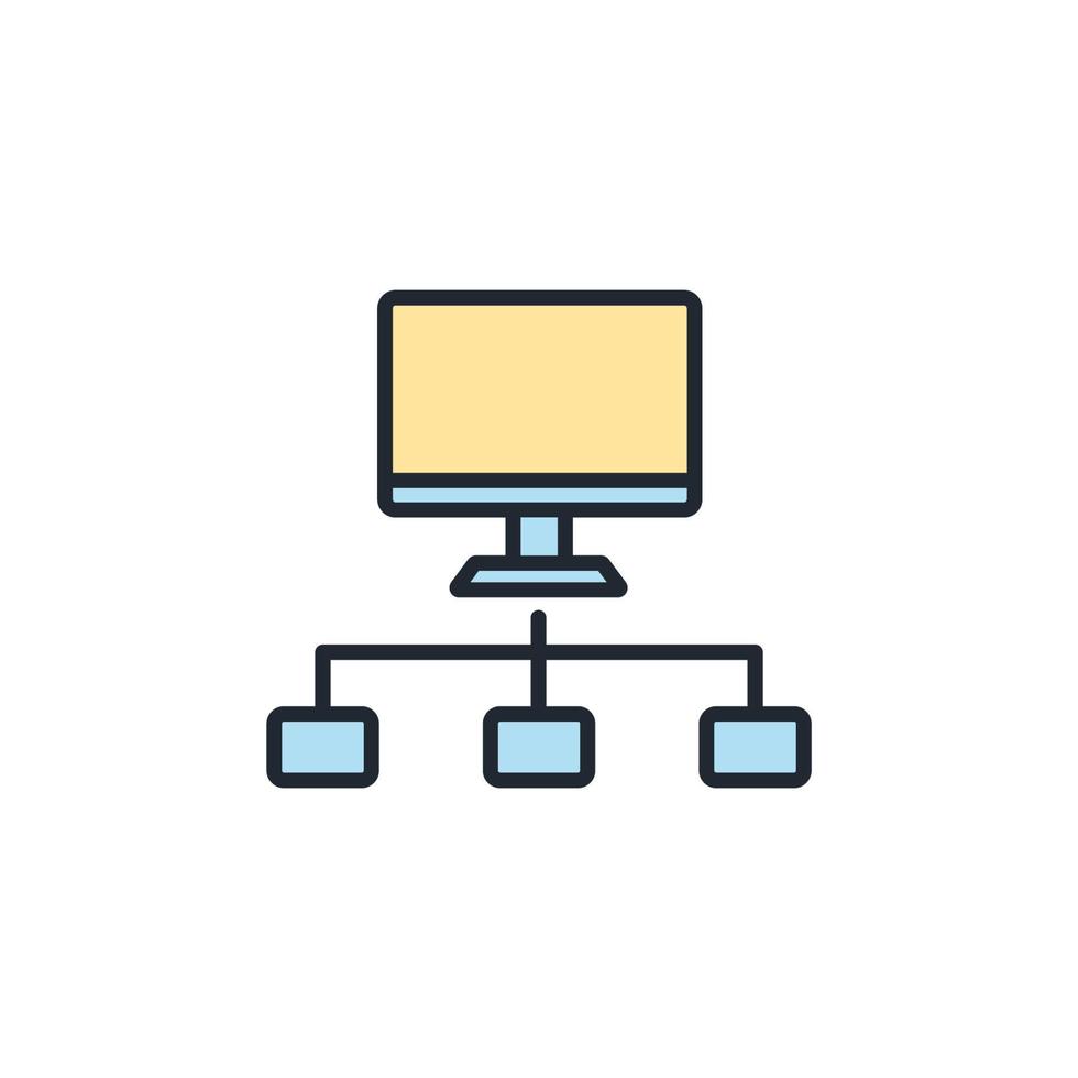 icônes de réseau lan symboles éléments vectoriels pour le web infographique vecteur