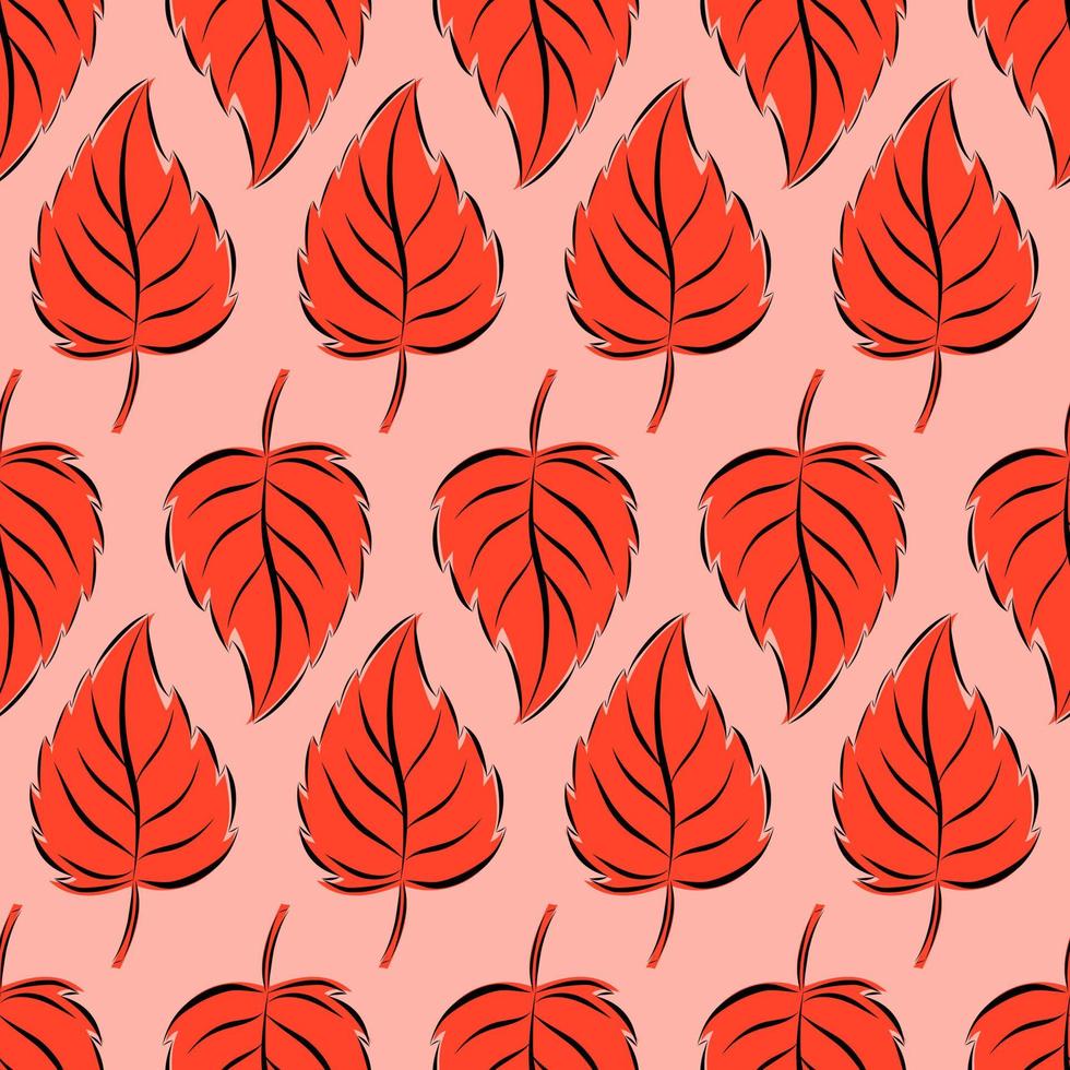 modèle sans couture automne coloré avec des feuilles. style plat de dessin animé simple. illustration vectorielle. vecteur