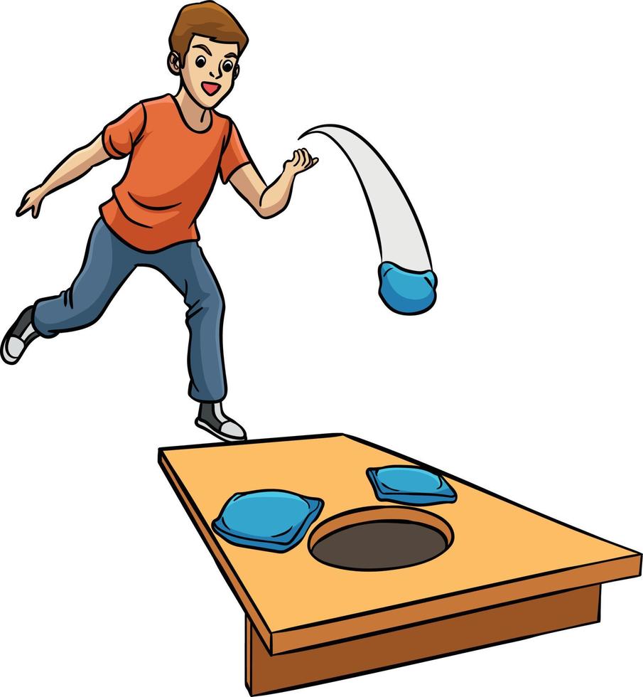 cornhole dessin animé couleur clipart illustration vecteur