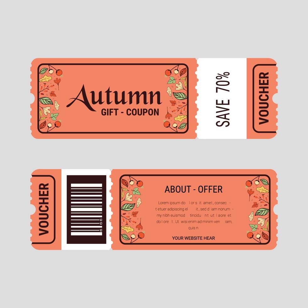 modèle d'étiquettes cadeaux automne automne avec des formes plates de décor de feuilles colorées vecteur