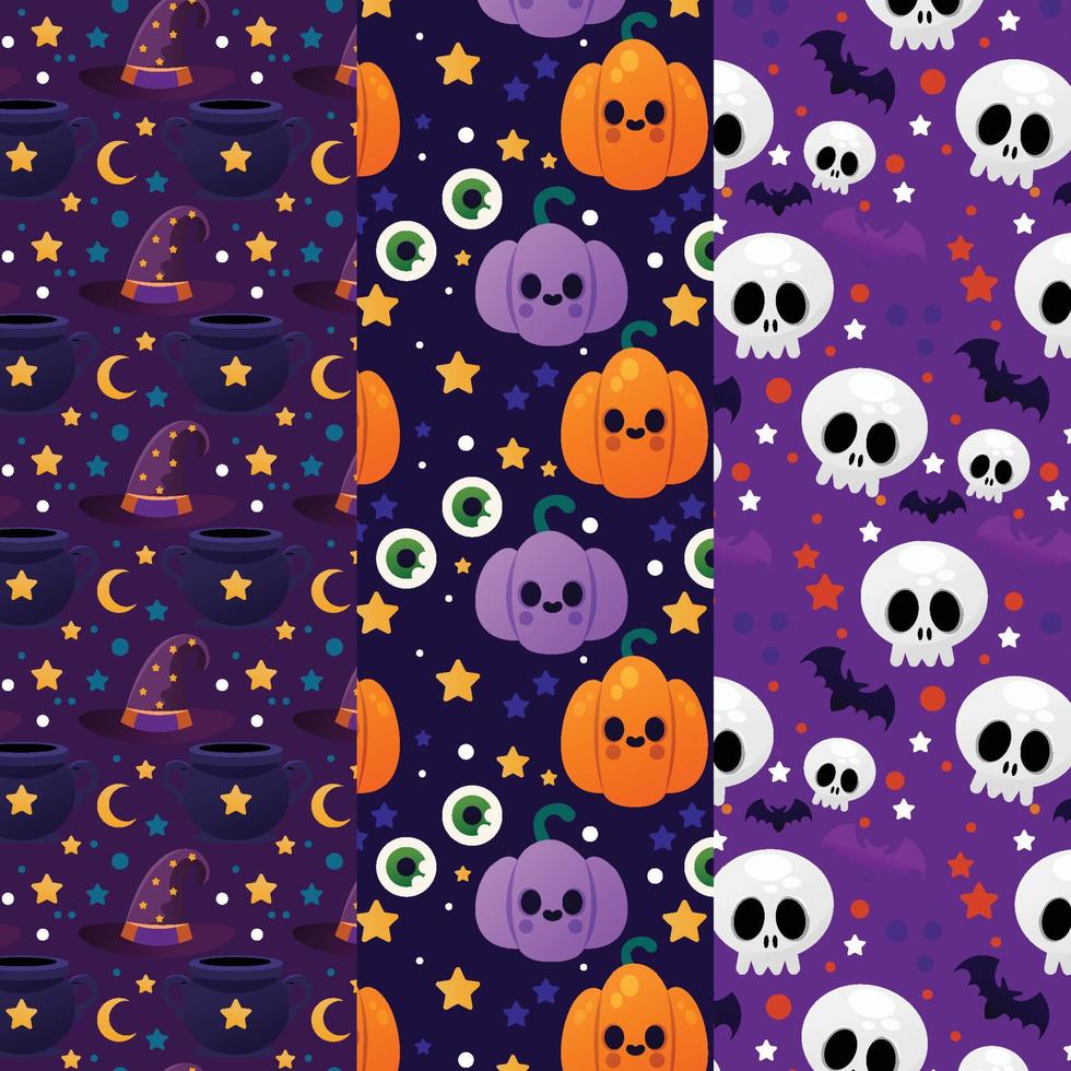 motif halloween violet sans couture vecteur