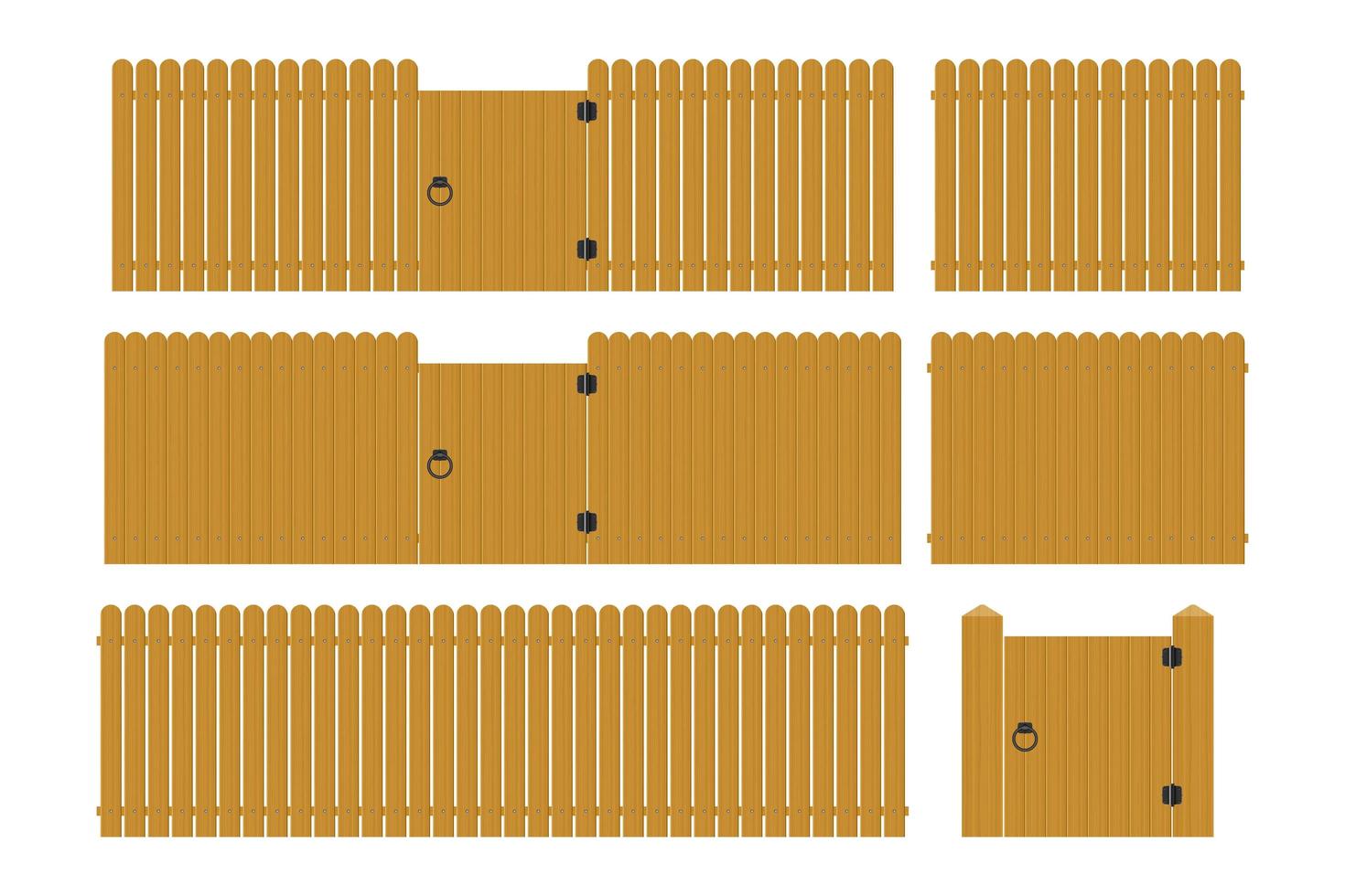 ensemble de clôture en bois vecteur