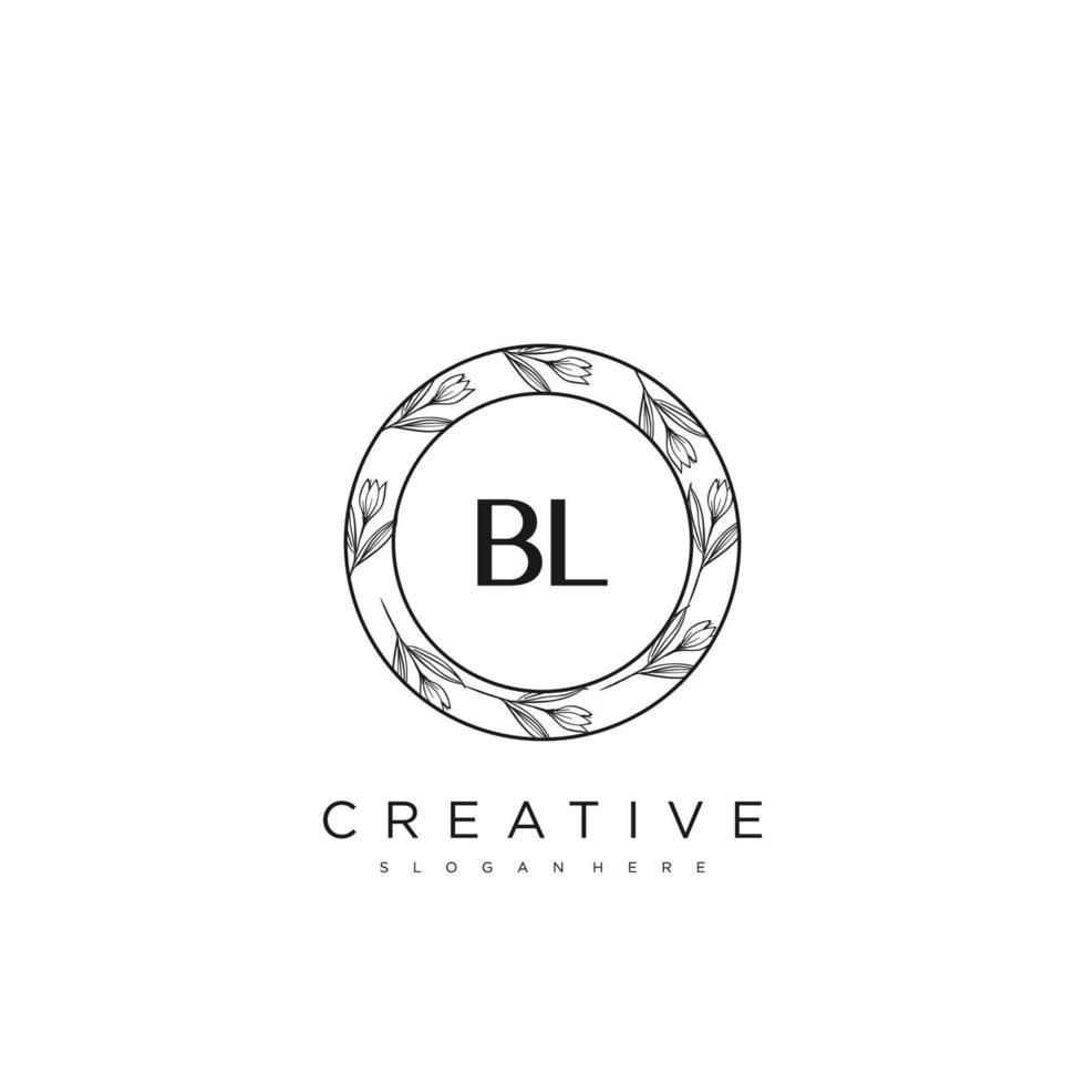 bl lettre initiale fleur logo modèle vecteur art vectoriel premium