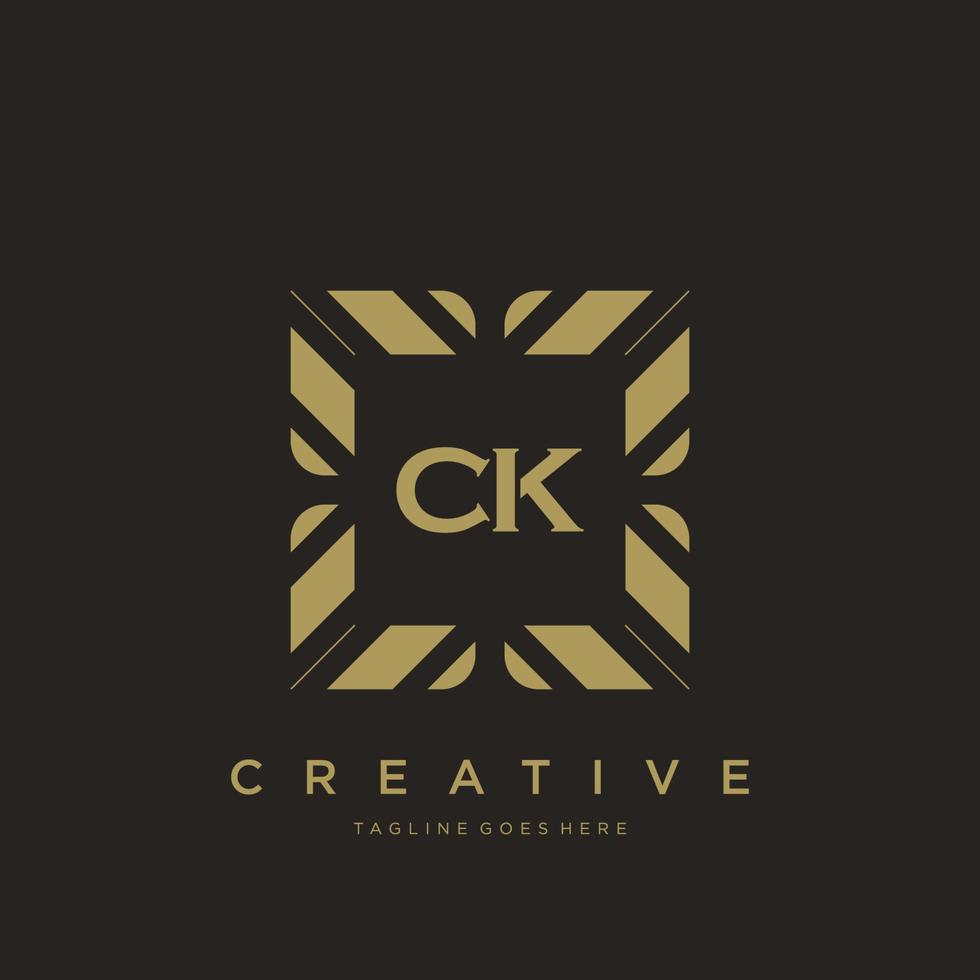 ck lettre initiale luxe ornement monogramme logo modèle vecteur