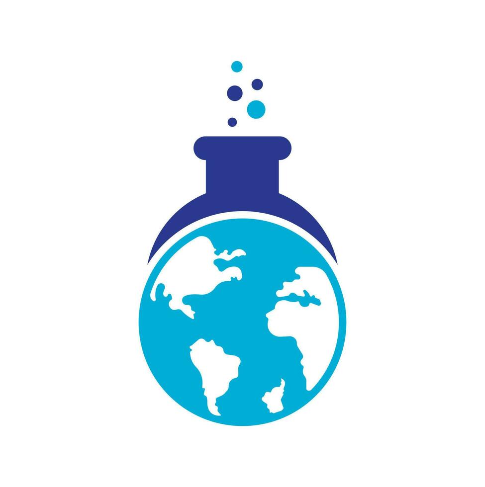 illustration de modèle de logo de laboratoire mondial. conception d'icône de logo de laboratoire de globe. vecteur
