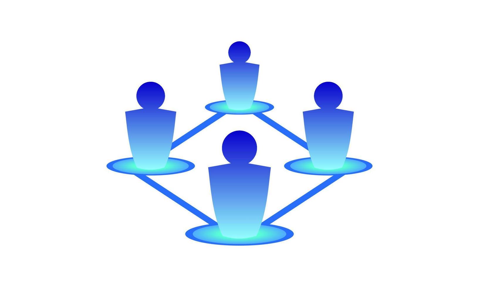 illustration vectorielle de l'icône de communication internet ou du symbole de connexion d'affaires de personnes vecteur
