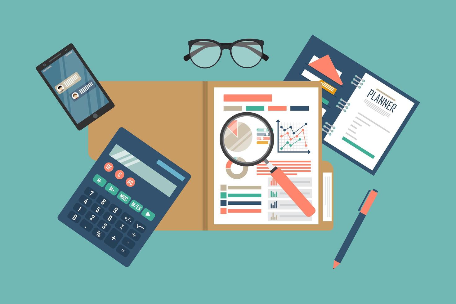 processus de données d'analyse fiscale vecteur