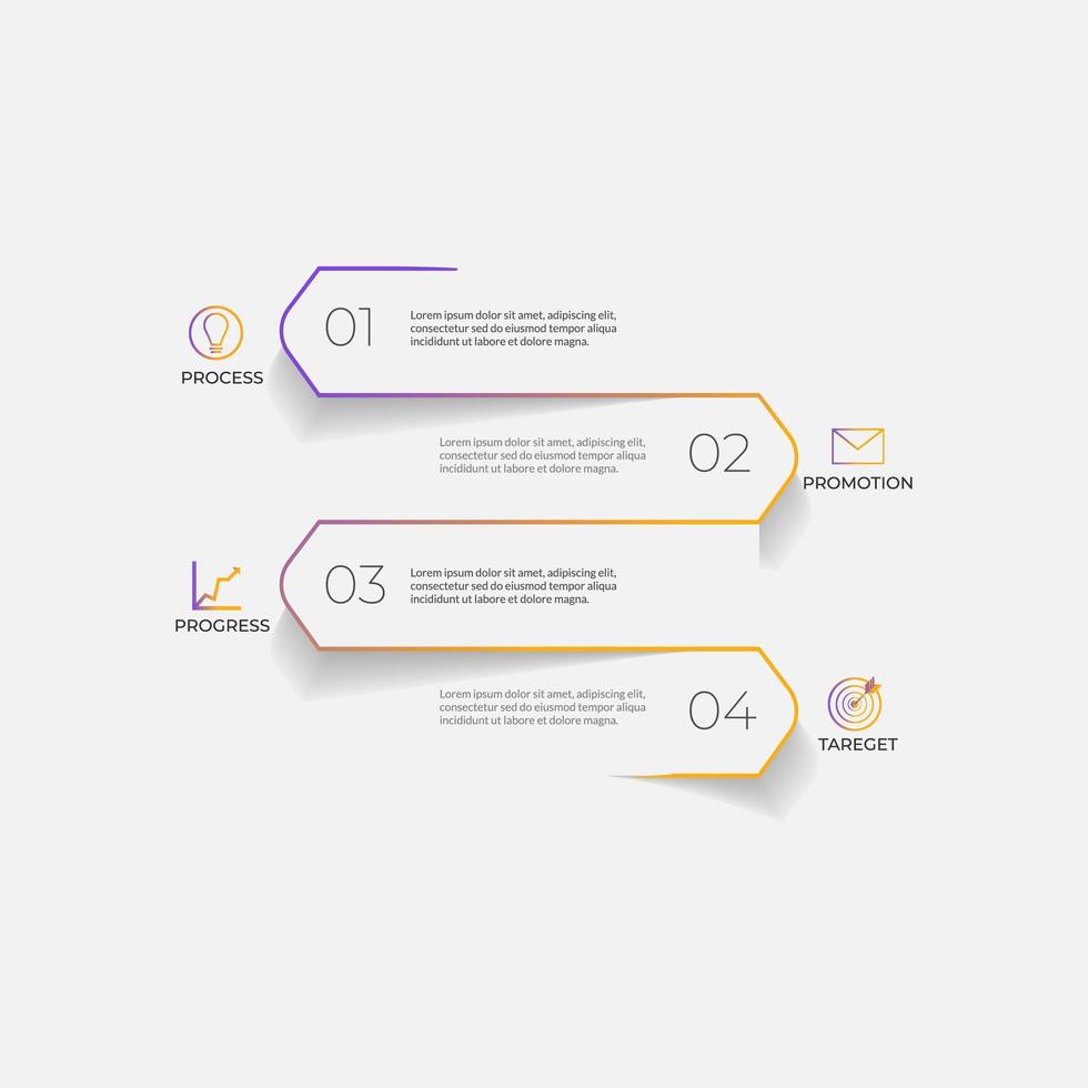 modèle commercial infographie moderne et minimaliste vecteur