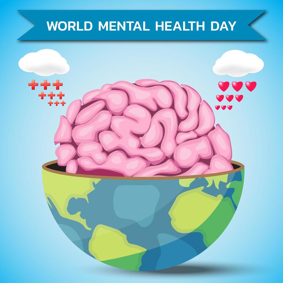 conception de la journée mondiale de la santé mentale vecteur