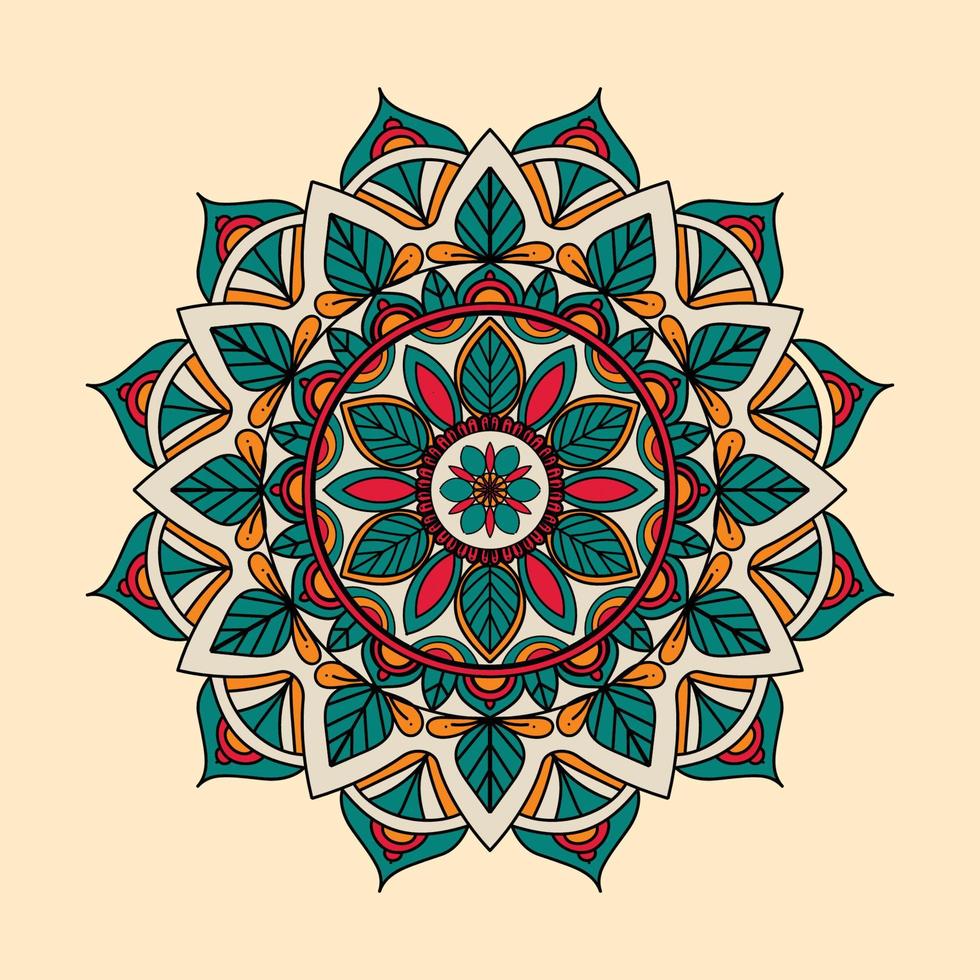 art de mandala coloré vecteur