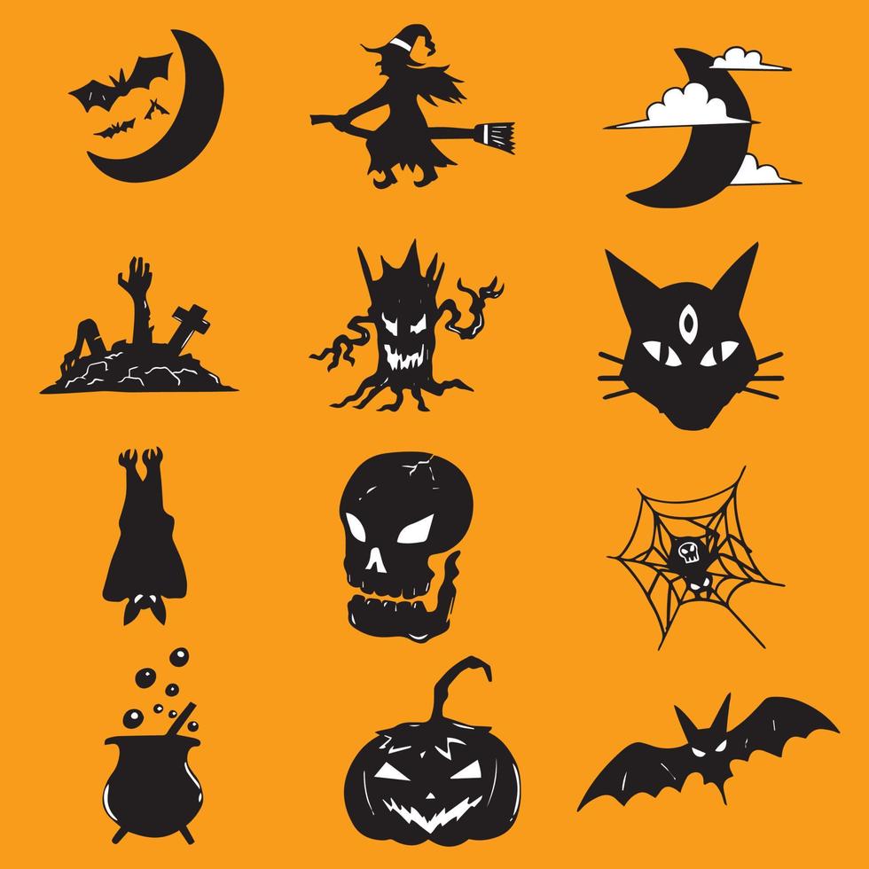 icône effrayante d'halloween pour les décorations vecteur