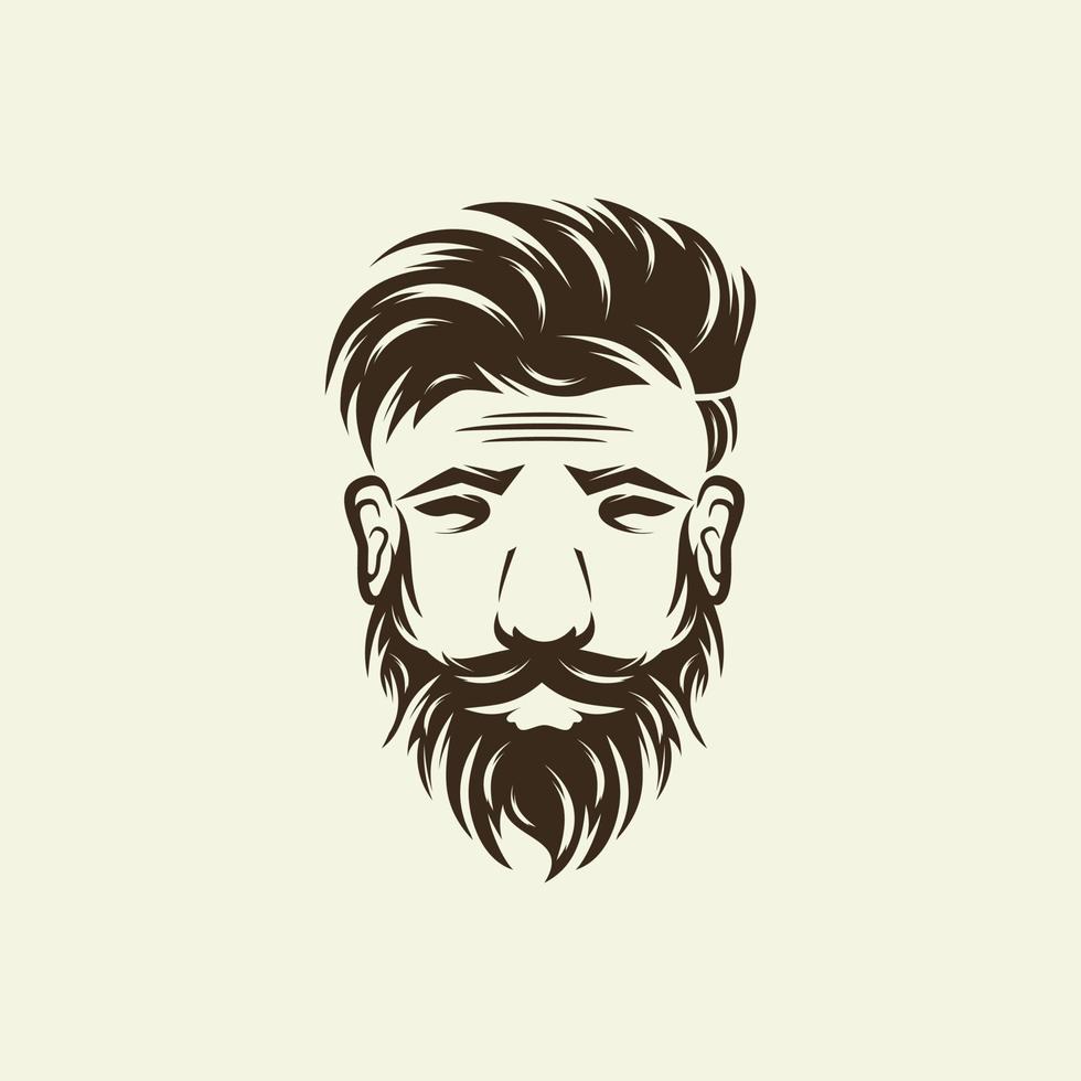 barbe, barbier, vecteur, logo, illustration vecteur