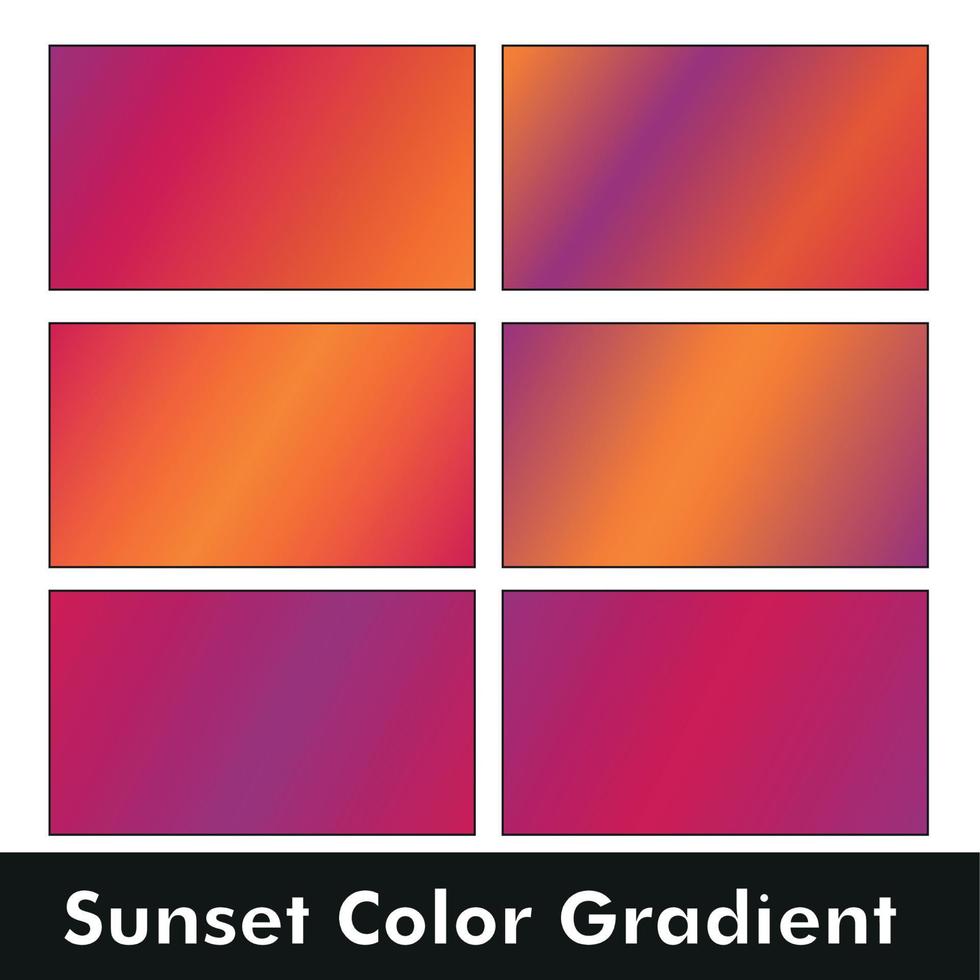conception de palette dégradé de couleur coucher de soleil vecteur
