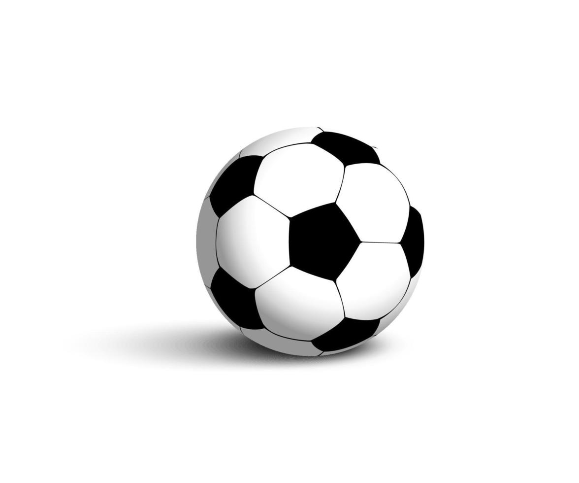 ballon de football réaliste avec ombre. ballon de football isolé. ballon de foot. eps10 vecteur