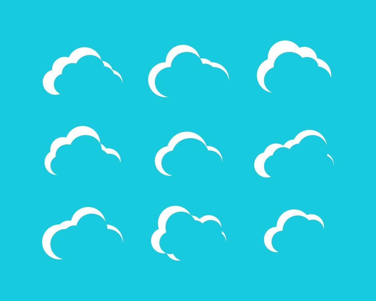 collection de nuages blancs en dessin animé. icônes de nuages blancs. nuages isolés. eps10 vecteur