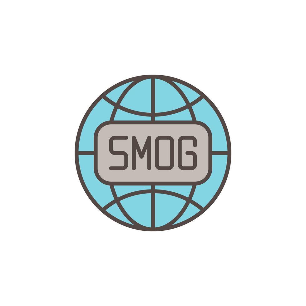 globe terrestre vecteur smog ou icône de création de brouillard de fumée