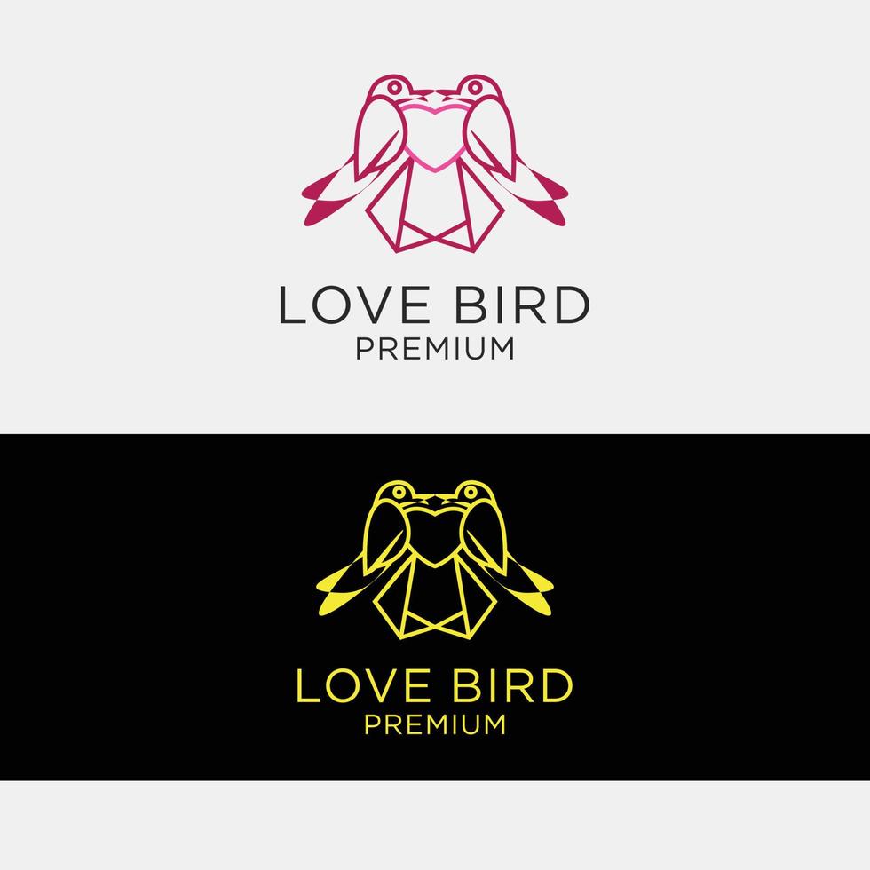 modèle d'icône de conception de logo d'oiseau d'amour vecteur