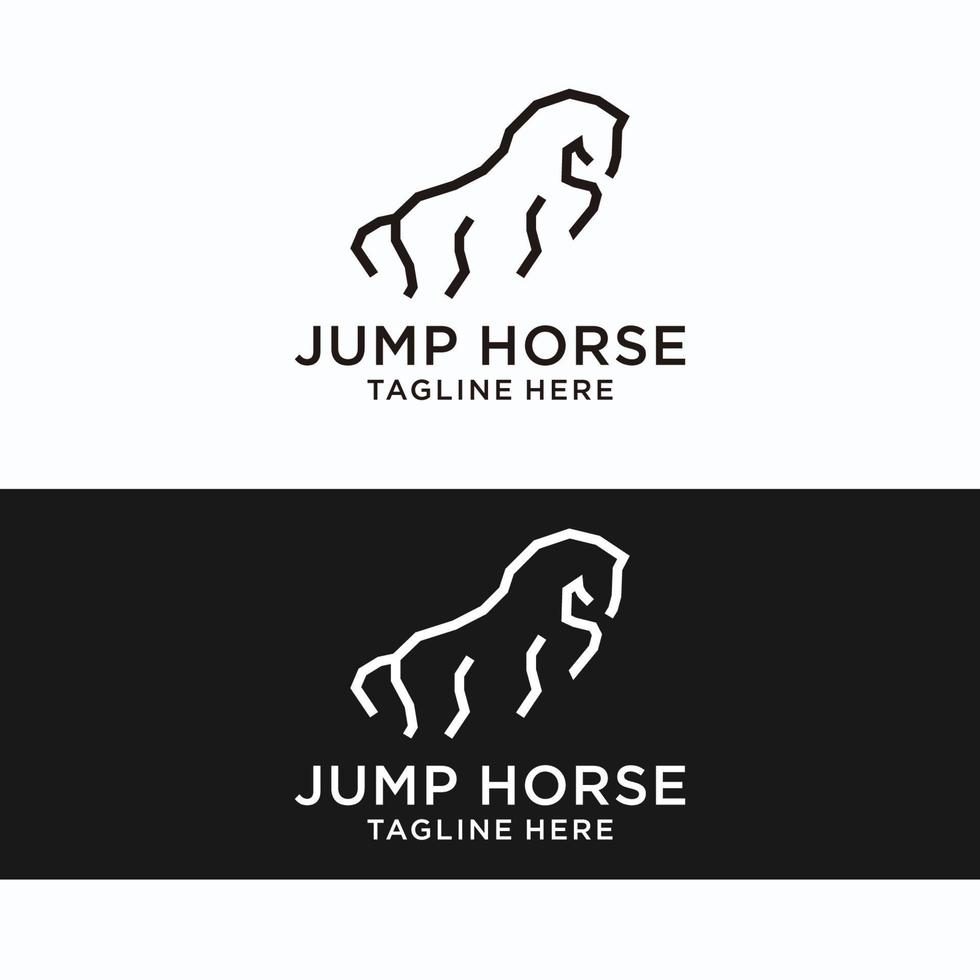 modèle d'icône de conception de logo de cheval de saut vecteur