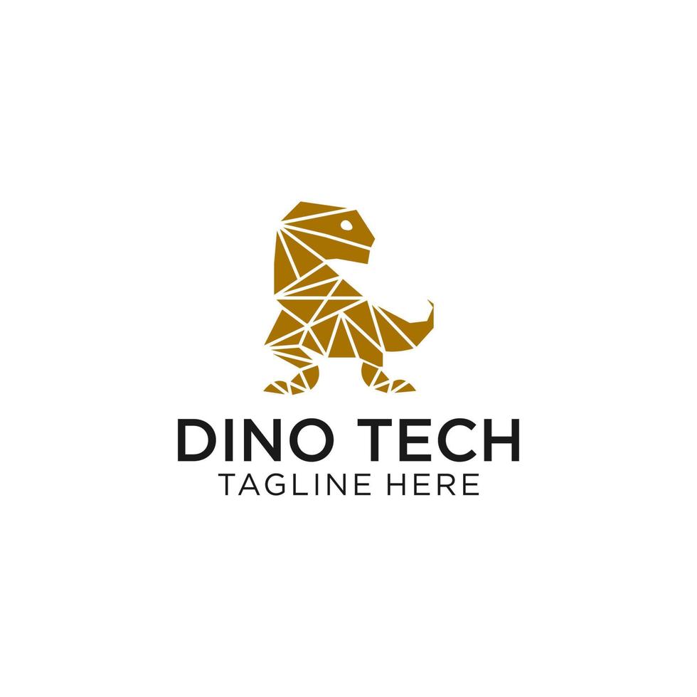 image vectorielle dino tech logo icône vecteur