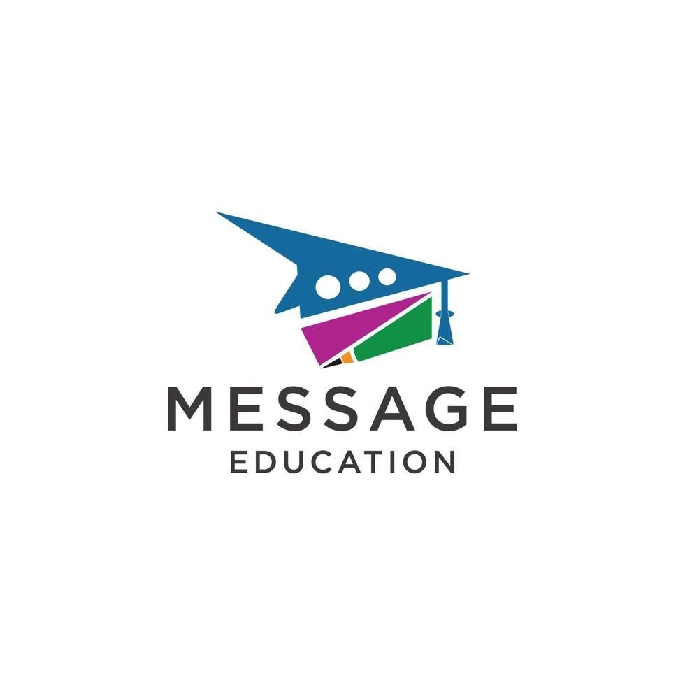 message éducation logo icône image vectorielle vecteur