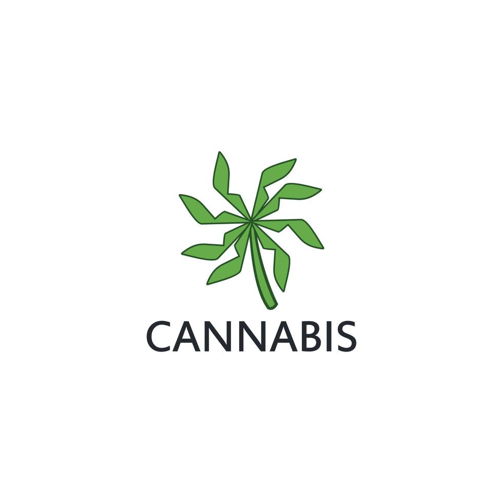 modèle d'icône de conception de logo de cannabis vecteur
