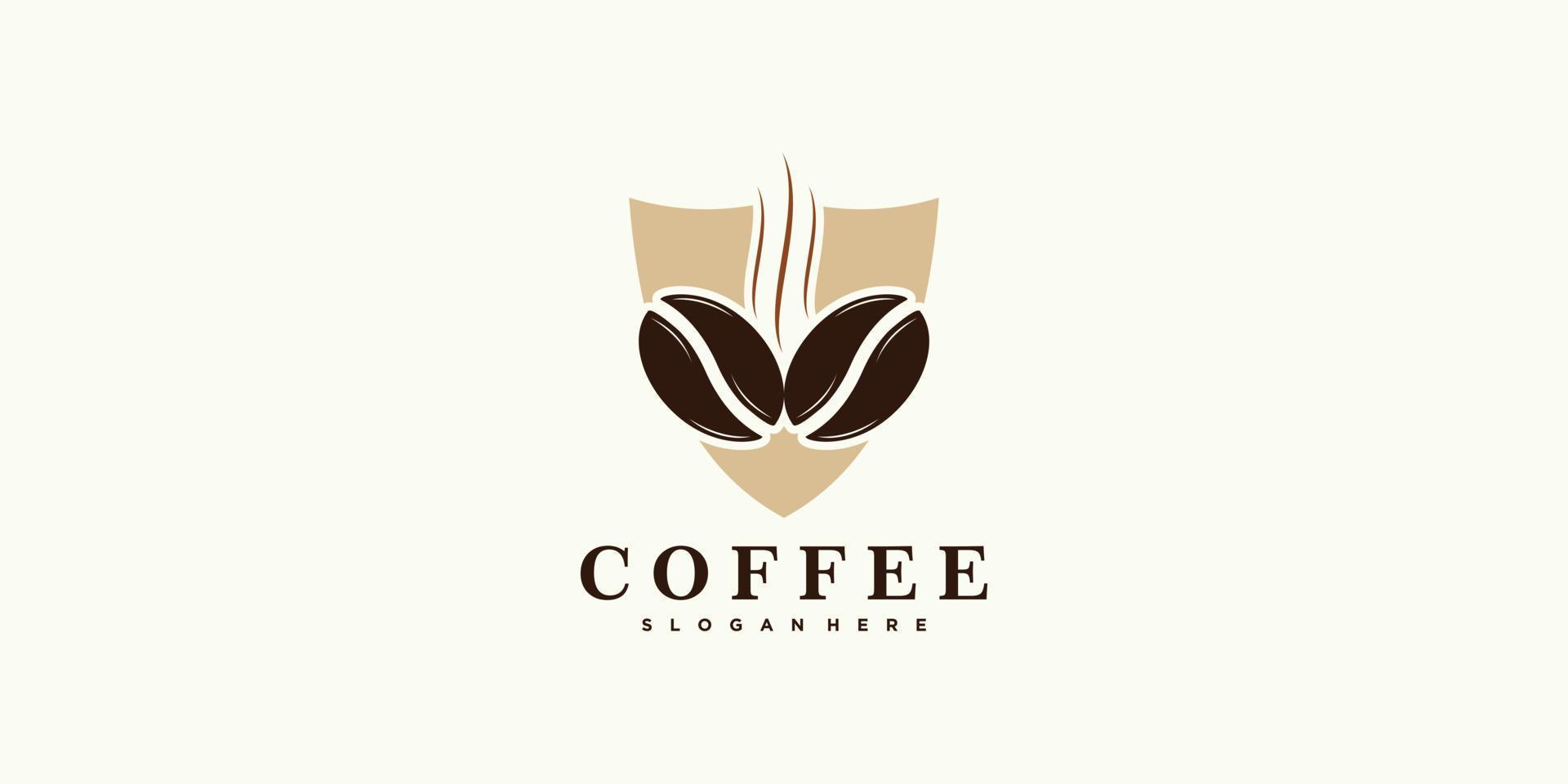 création de logo de café pour icône de café avec concept créatif vecteur premium