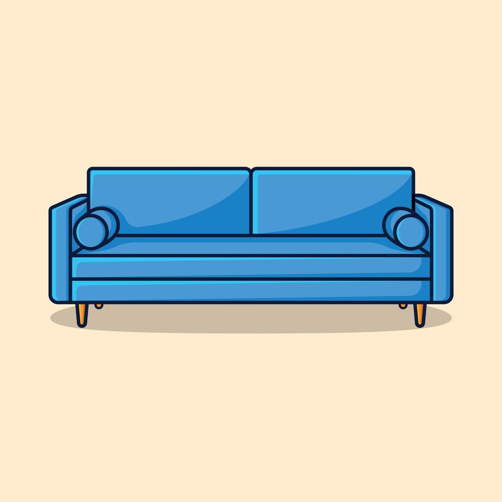 canapé de salon de luxe avec illustration de conception de vecteur de coussin
