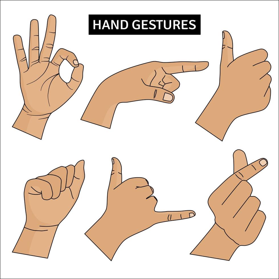 gestes de la main pour la langue des signes vecteur