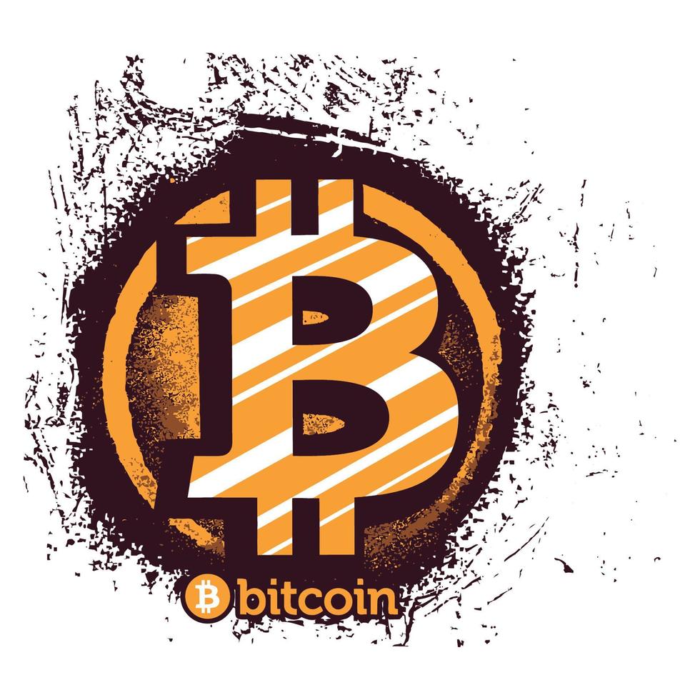 bitcoin design.can être utilisé pour l'impression de t-shirts, l'impression de tasses, les oreillers, la conception d'impressions de mode, les vêtements pour enfants, les baby showers, les salutations et les cartes postales. conception de t-shirt vecteur