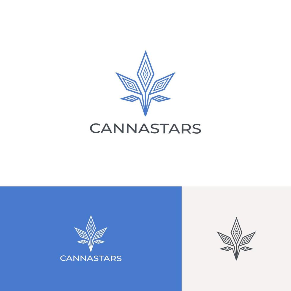 modèle de conception de logo canna techno vecteur