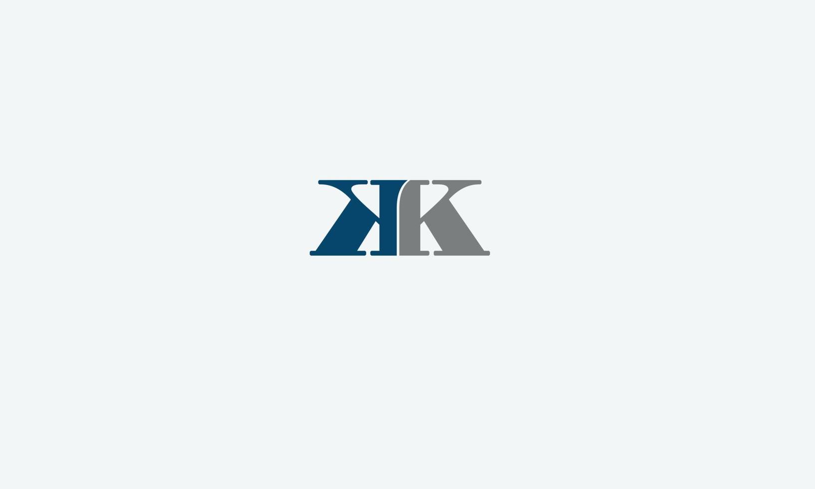 alphabet lettres initiales monogramme logo kk vecteur