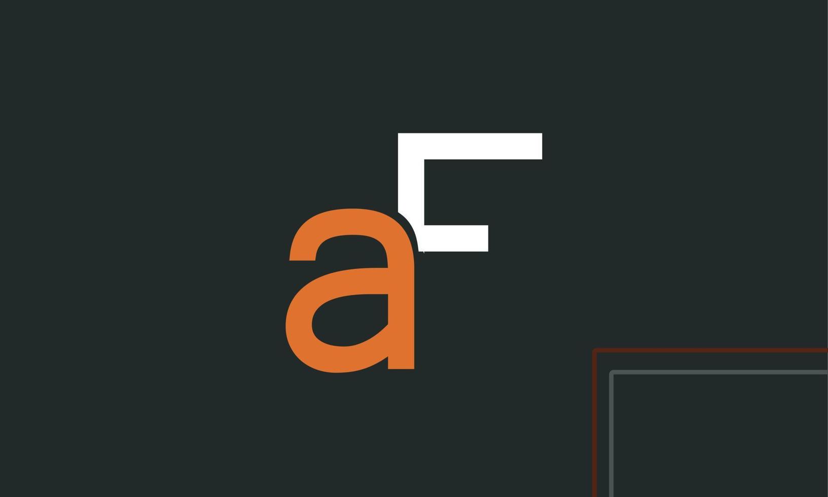 alphabet lettres initiales monogramme logo af, fa, a et f vecteur