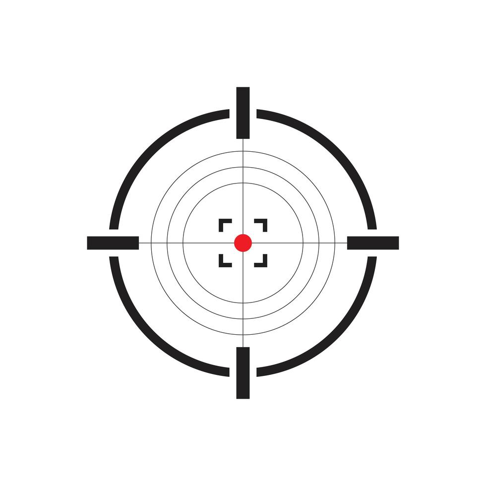 icône de cible de pistolet isolé vecteur