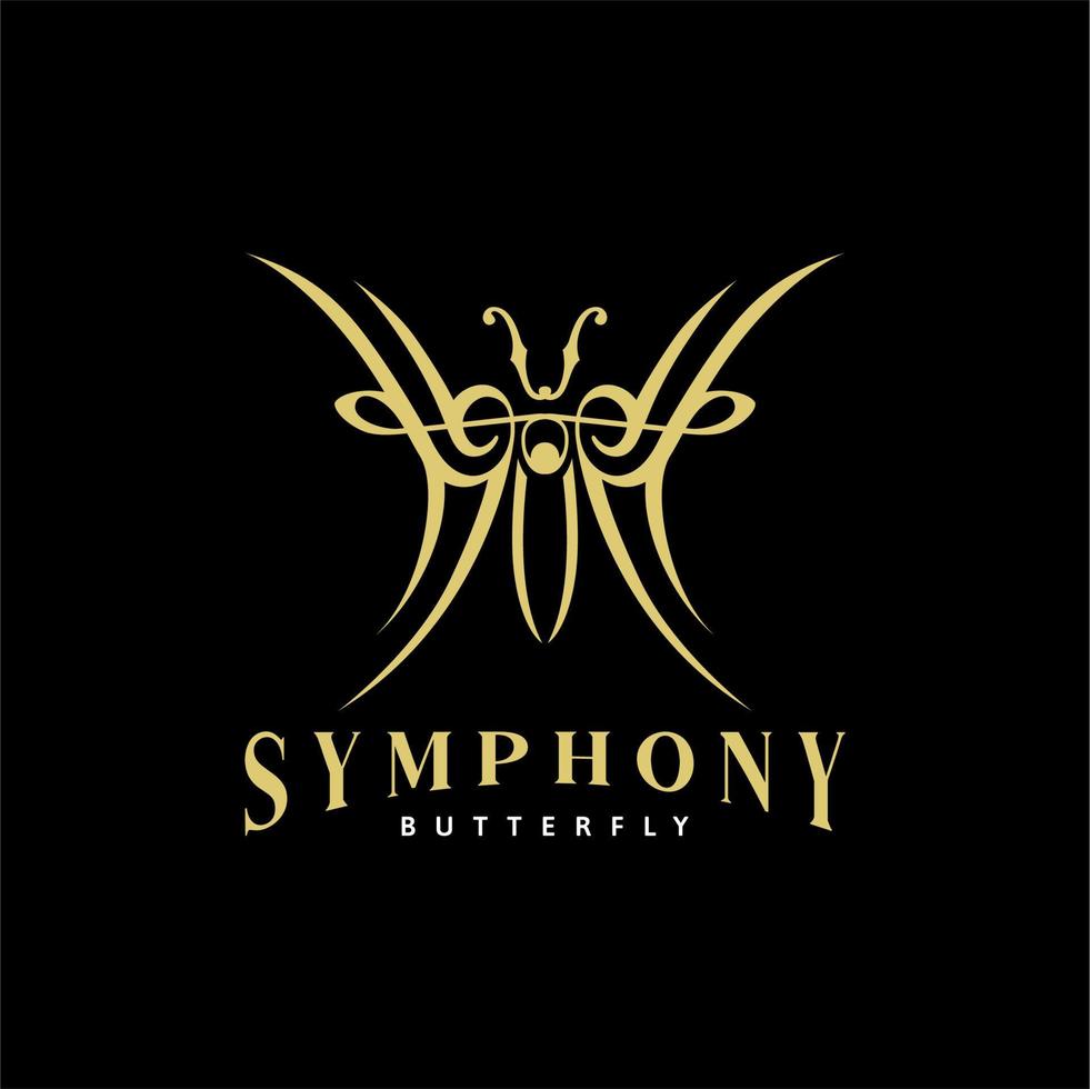 clef papillon symphonie musique logo vecteur