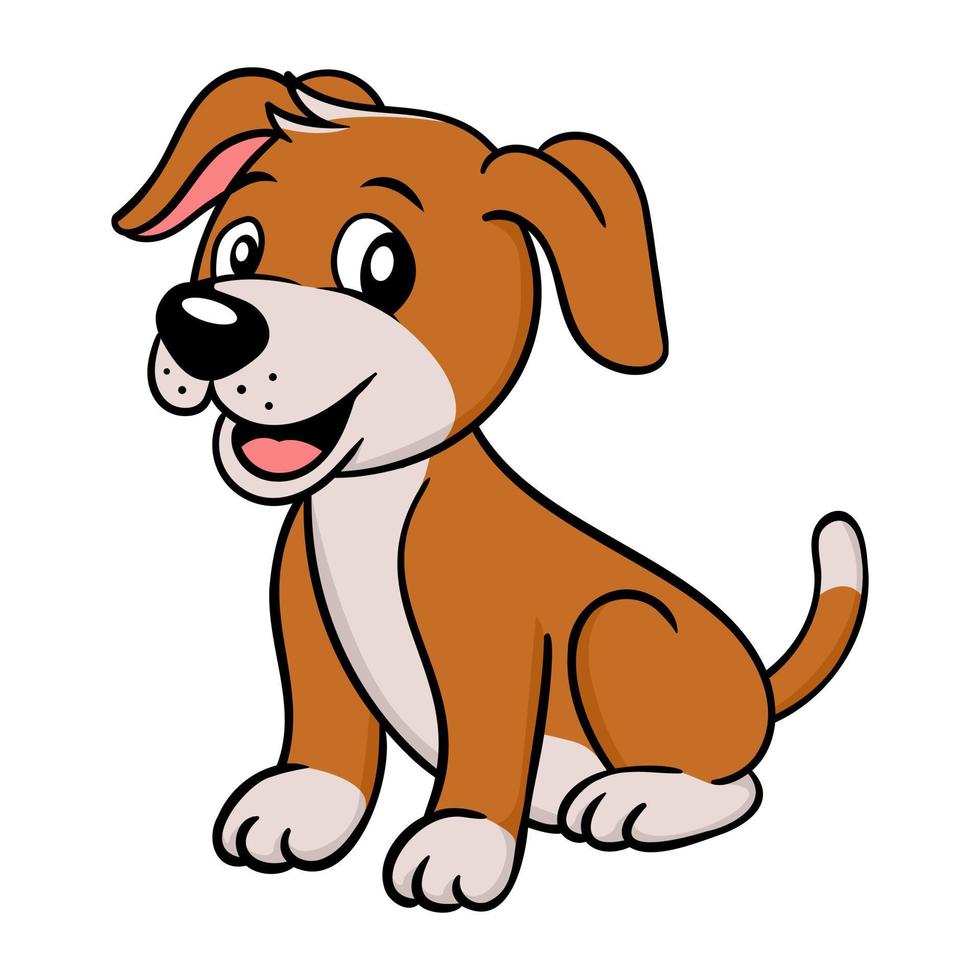 illustration vectorielle de dessin animé mignon chiot chien vecteur