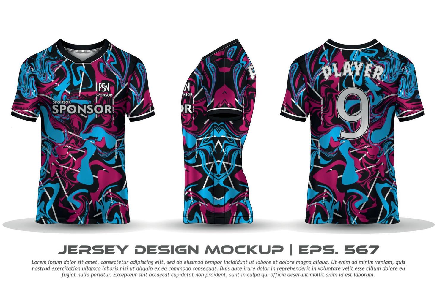 maillot design sublimation t shirt premium motif géométrique incroyable vecteur collection pour football football courses cyclisme jeux motocross sports