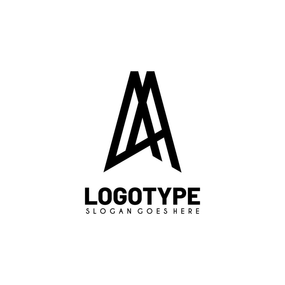 concept de design simple et créatif de la lettre initiale du logo aa moderne vecteur